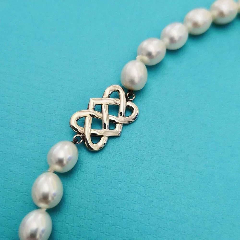 RARE Tiffany & Co. Paloma Picasso Freshwater  Pearl Celtic Knot Bead Necklace